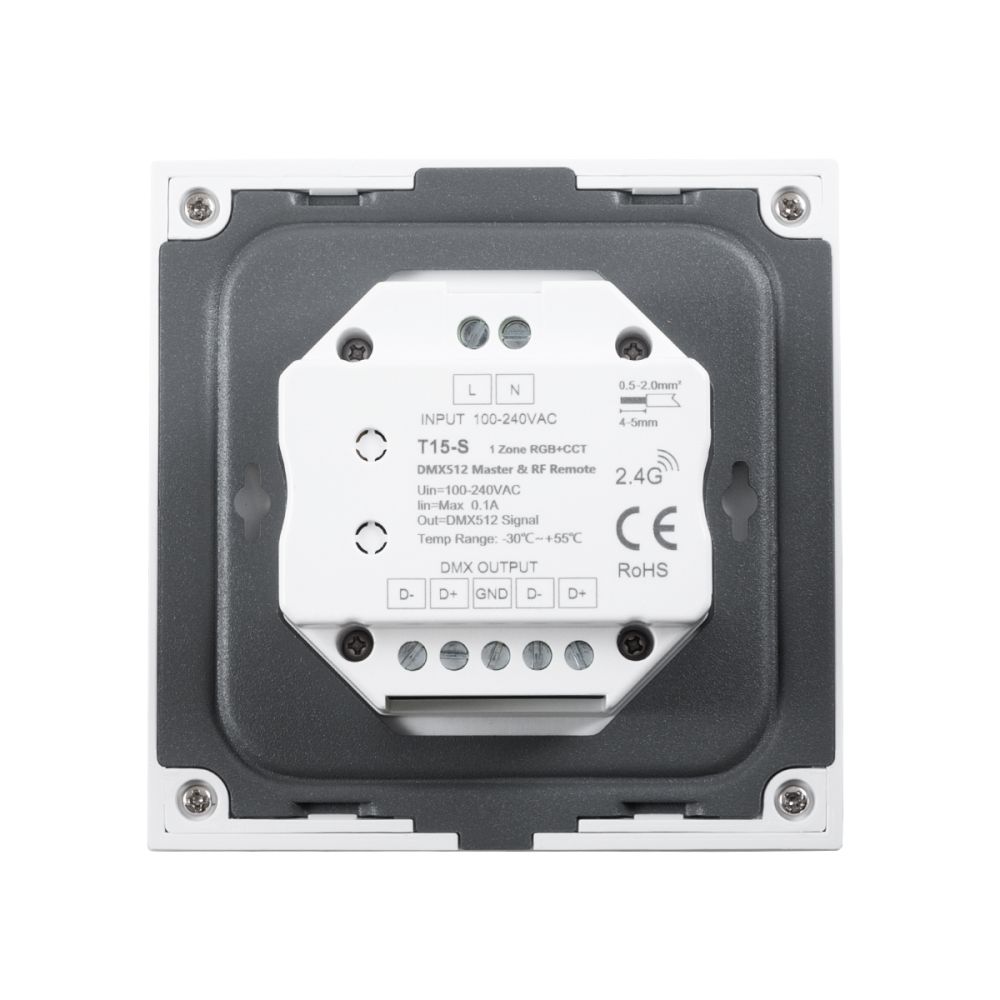 GLOBOSTAR® SKYDANCE-T15-S 73153 RF 2.4Ghz DMX  Ασύρματο Χειριστήριο 1 Group για όλα τα SKYDANCE DMX512 Controller AC 100-240V Max 0.1A IP20 - Μ8.5 x Π8.5 x Υ3.5cm - 5 Χρόνια Εγγύηση