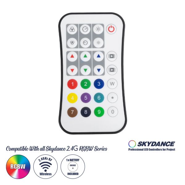 GloboStar® 73158 R9 SKYDANCE Ασύρματο Χειριστήριο RF 2.4Ghz 1 Group για όλα τα Πολύχρωμα SKYDANCE Controller DC 3V 1 x CR2032 - IP20  Μ10.7 x Π5.8 x Υ1cm - 5 Χρόνια Εγγύηση