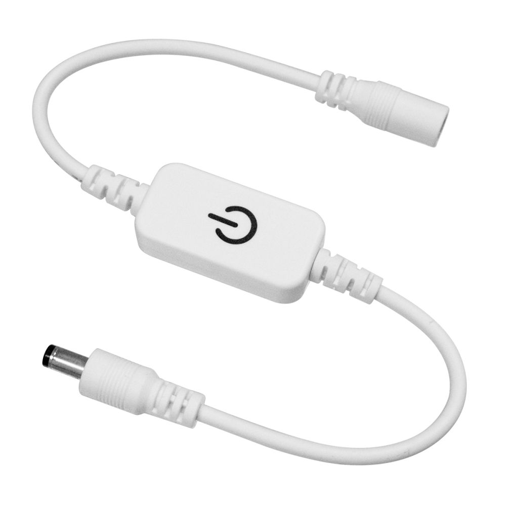 GLOBOSTAR® DIMMERANO 73303 Διακόπτης Αφής On/Off & Push Dimming με 1 x 5A 120W Κανάλι DC 12-24V 5A 120W Max IP20 - Λευκό - Μ25 x Π2.3 x Υ1.1cm - 2 Χρόνια Εγγύηση