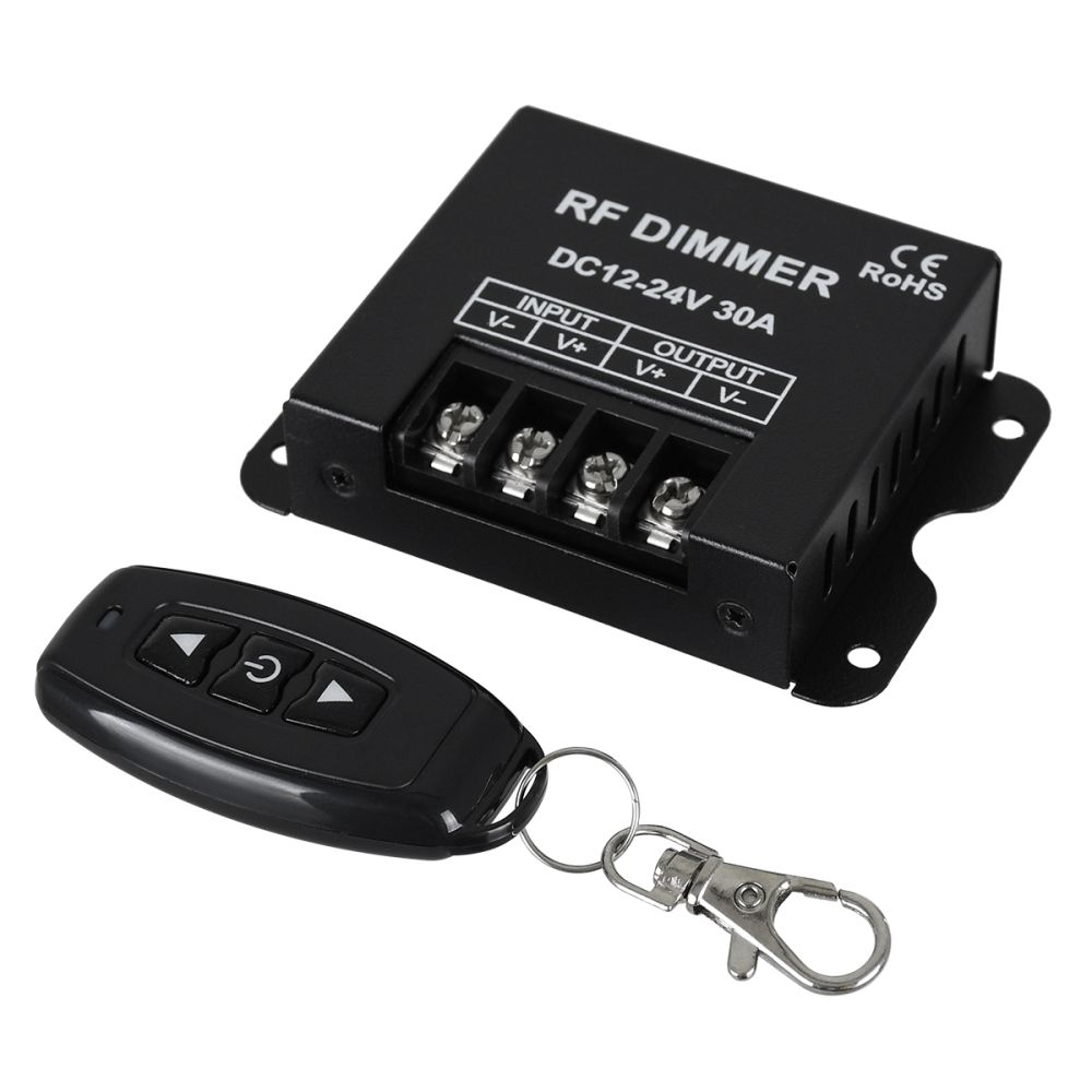 GLOBOSTAR® DIMMERME 73310 Dimmer με RF Ασύρματο Χειριστήριο με 1 x 30A 720W Κανάλι DC 12-24V 30A 720W Max IP20 - RF2.4Ghz - Μ8.7 x Π6.2 x Υ2cm - 2 Χρόνια Εγγύηση
