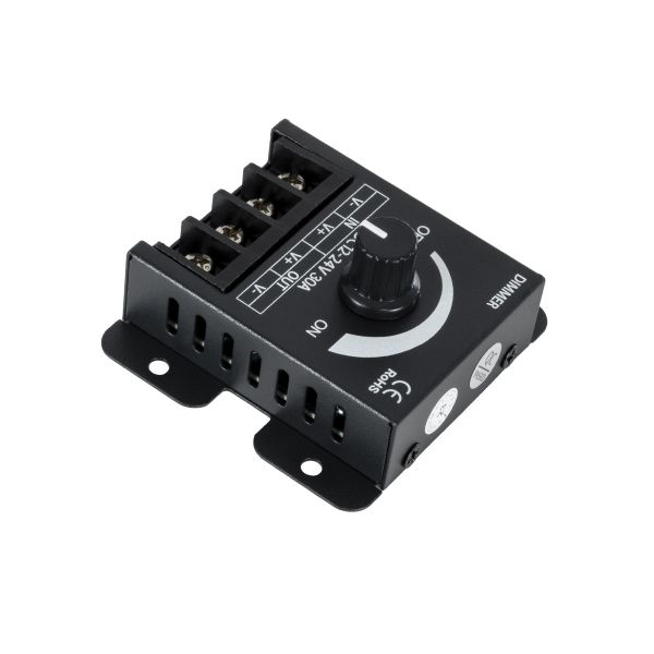 GLOBOSTAR® DIMMERALI 73316 Dimmer με 1 x 30A 720W Κανάλι DC 12-24V 30A 720W Max IP20 - Μ8.5 x Π6.5 x Υ4cm - 2 Χρόνια Εγγύηση