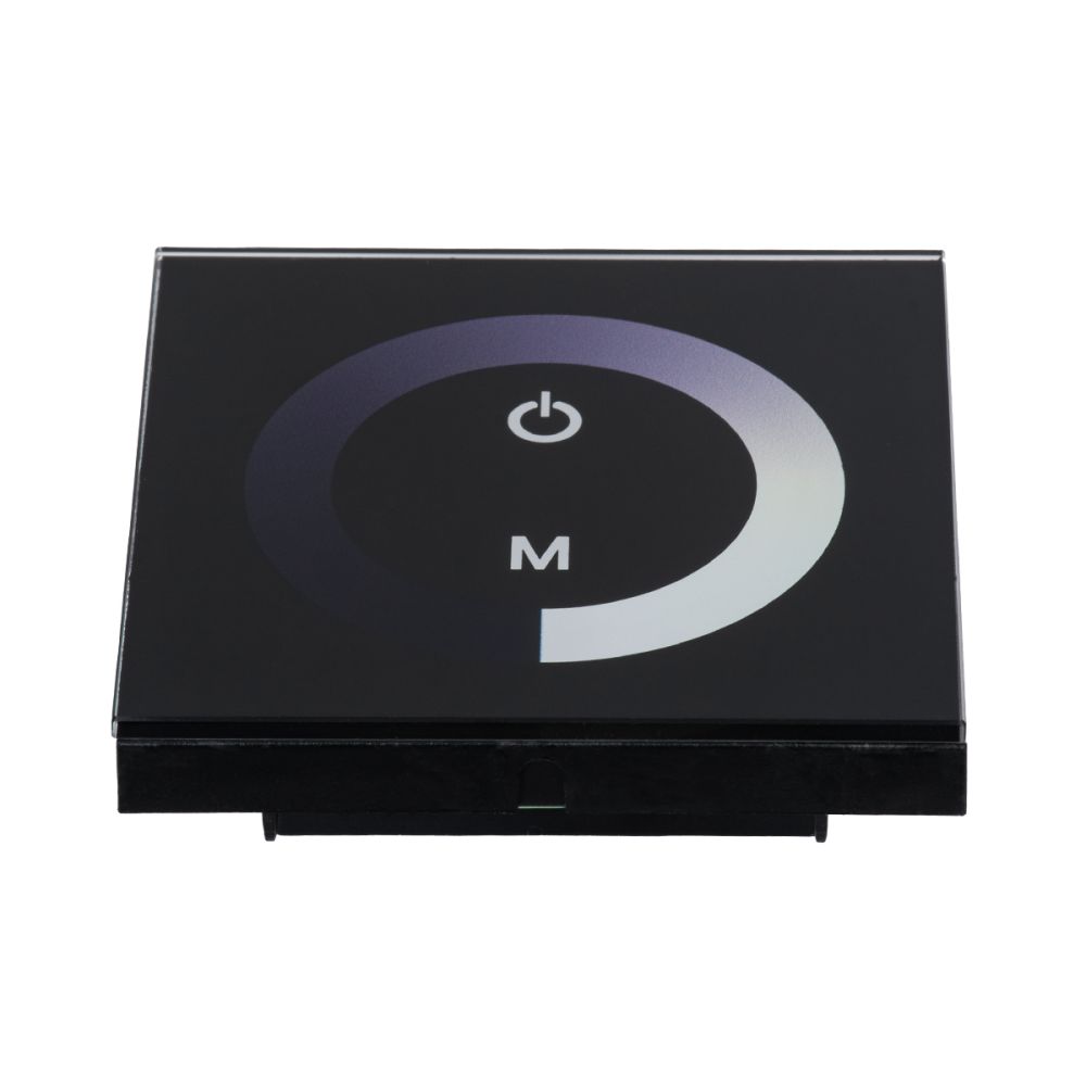 GLOBOSTAR® DIMTOUCH 73318 Dimmer Τοίχου με Touch Panel με 1 x 12A 288W Κανάλι DC 12-24V 12A 288W Max IP20 - Μ9 x Π9 x Υ3.5cm - 2 Χρόνια Εγγύηση