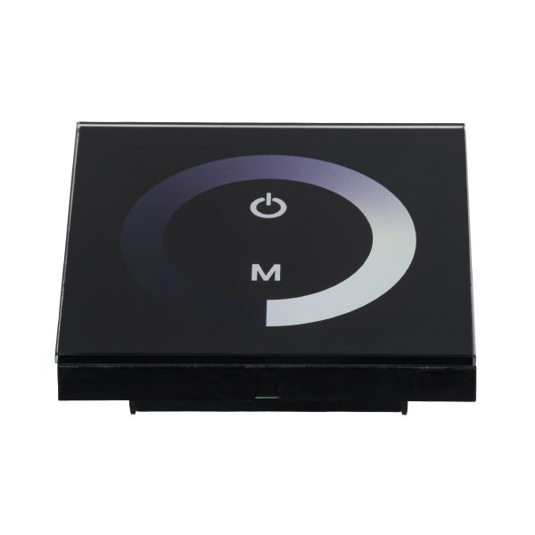 GLOBOSTAR® DIMTOUCH 73318 Dimmer Τοίχου με Touch Panel με 1 x 12A 288W Κανάλι DC 12-24V 12A 288W Max IP20 - Μ9 x Π9 x Υ3.5cm - 2 Χρόνια Εγγύηση