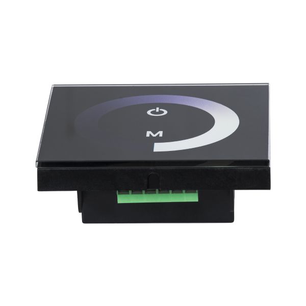 GLOBOSTAR® DIMTOUCH 73318 Dimmer Τοίχου με Touch Panel με 1 x 12A 288W Κανάλι DC 12-24V 12A 288W Max IP20 - Μ9 x Π9 x Υ3.5cm - 2 Χρόνια Εγγύηση