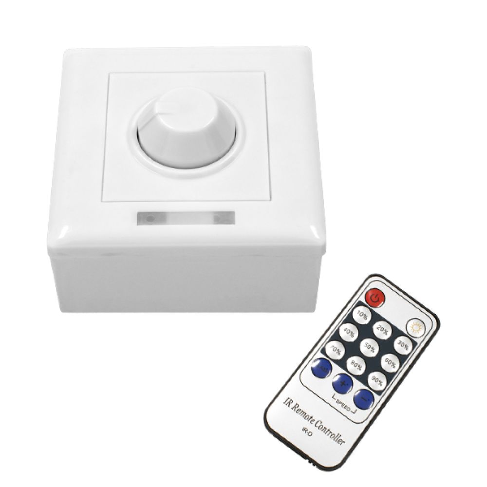 GLOBOSTAR® DIMMERONIA 73371 AC Triac Dimmer Τοίχου με RF Ασύρματο Χειριστήριο με 1 x 1.5A 350W Κανάλι AC 220-240V 1.5A 350W Max IP20 - Μ8.8 x Π5.7 x Υ8.8cm - 2 Χρόνια Εγγύηση