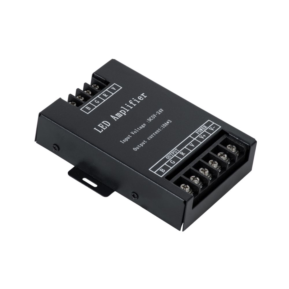 GLOBOSTAR® RGBAMPLIFIER 73393 DC Ενισχυτής Ισχύος & Σήματος Υψηλής Ταχύτητας με 3 x 10A 240W Κανάλια DC 5-24V 30A 720W Max IP20 - Μ11 x Π9 x Υ2.5cm - 2 Χρόνια Εγγύηση