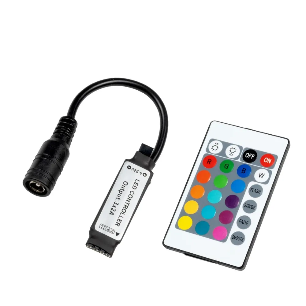 GloboStar® 73402 Ασύρματος LED RGB Controller με Χειριστήριο IR 5v (30w) 12v (72w) 24v (144w) 16x1.2x1.2