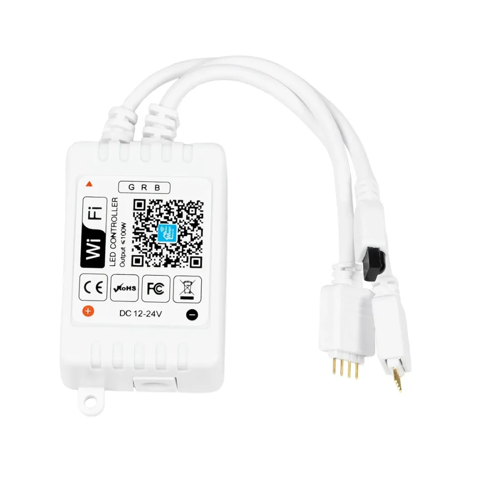 GloboStar® 73411 Ασύρματος Smart Home Wi-Fi LED RGB Controller με 2 Εξόδους RGB και Χειριστήριο IR DC 12V Max 100W - DC 24V Max 200W