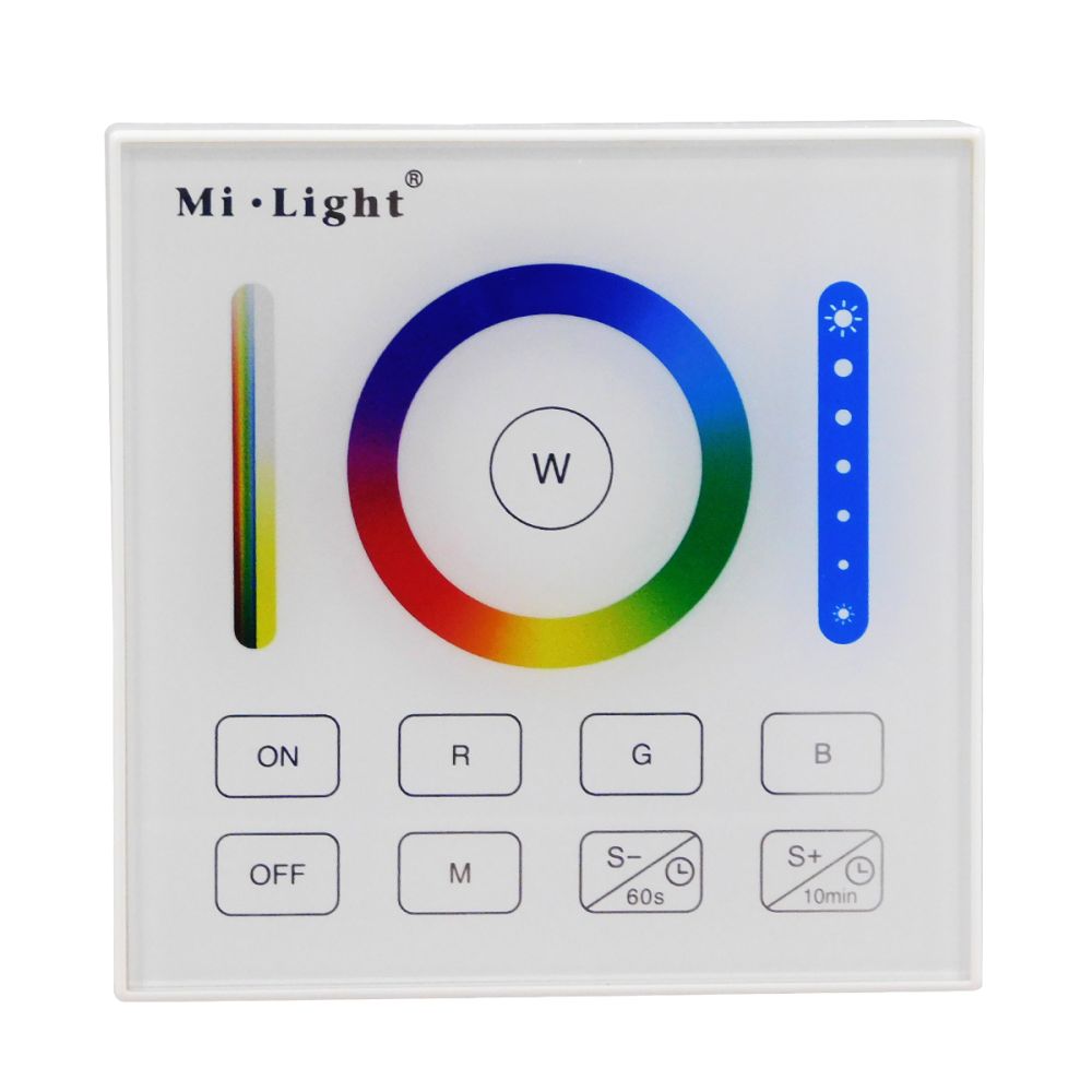 GloboStar® 73425 Mi-Light B0 LED RGBW+WW+CCT Smart Ασύρματο Χειριστήριο Αφής 2.4G RF Φορητό/Τοίχου με Μπαταρία για όλα τα Mi-Light Controller Box