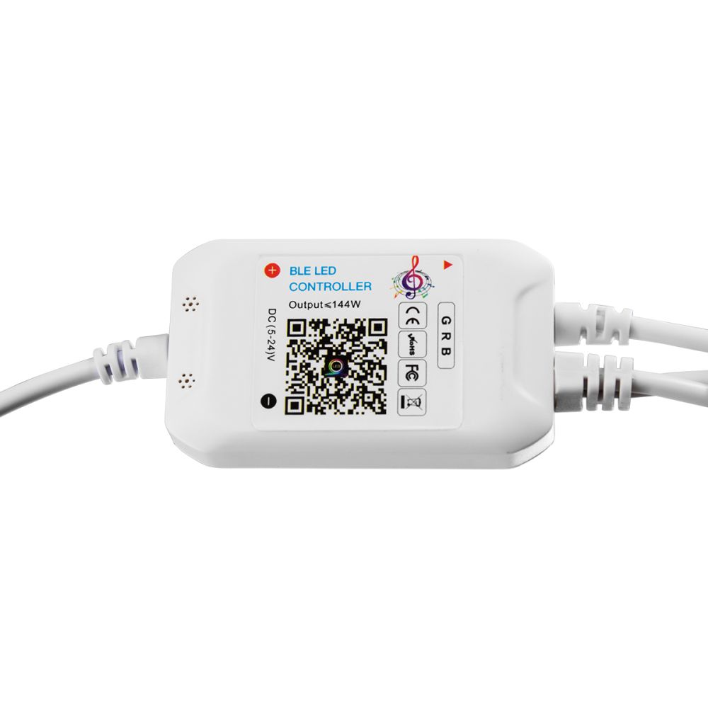 GloboStar® 73431 Ασύρματος Bluetooth LED RGB & Music Controller Sound Activated με Χειριστήριο IR & 2 Εξόδους RGB DC 5-12V Max 100W