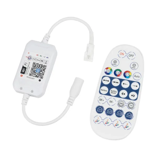 GLOBOSTAR® ZENGGE-WFMNA 73450 RF & WiFi 2.4G Ψηφιακός Pixel Addressable Controller DC 5-12-24V IP20 - WiFi 2.4G & Bluetooth - SPI/TTL Protocol 2048 IC - Μ10.5 x Π4.5 x Υ1.5cm - 2 Χρόνια Εγγύηση