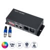 GLOBOSTAR® RGBCONTROLLER 73490 DC DMX Master Dimmer / Controller / Decoder Υψηλής Ταχύτητας με 3 x 8A 192W Κανάλια DC 12-24V 24A 576W Max IP20 - DMX512 & RDM - Μ16 x Π9 x Υ6cm - 2 Χρόνια Εγγύηση