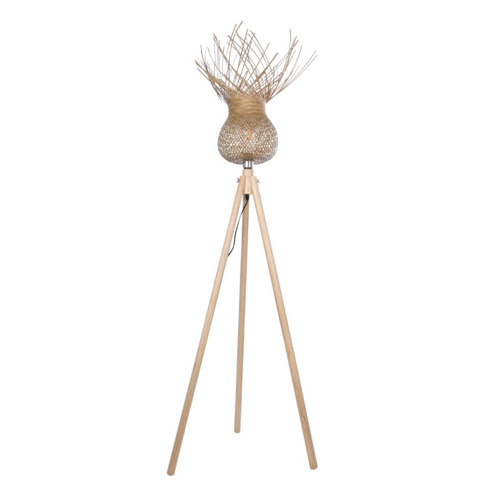 GLOBOSTAR® POPPY 01984 Boho Επιδαπέδιο Φωτιστικό με Ντουί 1 x E27 AC 220-240V IP20 - Μπεζ - Μ58 x Π58 x Υ168cm