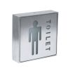 GloboStar® SENSATI 75654 Φωτιστικό Τοίχου Ένδειξης TOILET MAN LED 1W AC 220-240V IP20 - Σώμα Αλουμινίου - Μ11 x Π11 x Υ3cm - Μπλε
