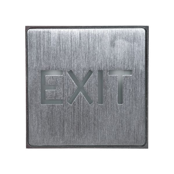 GLOBOSTAR® SENSATI 75651 Διακοσμητικό Φωτιστικό Τοίχου Ένδειξης / Σήμανσης "EXIT" LED 1W 40lm 90° AC 220-240V με Επαναφορτιζόμενη Μπαταρία Li-ion 3.7V 350mAh IP20 Πράσινο - Star LED Chip -Νίκελ Βούρτσας - Μ11 x Π11 x Υ3cm - 2 Χρόνια Εγγύηση