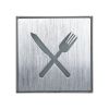 GloboStar® SENSATI 75660 Φωτιστικό Τοίχου Ένδειξης RESTAURANT FORK & KNIFE LED 1W AC 220-240V IP20 - Σώμα Αλουμινίου - Μ11 x Π11 x Υ3cm - Πορτοκαλί