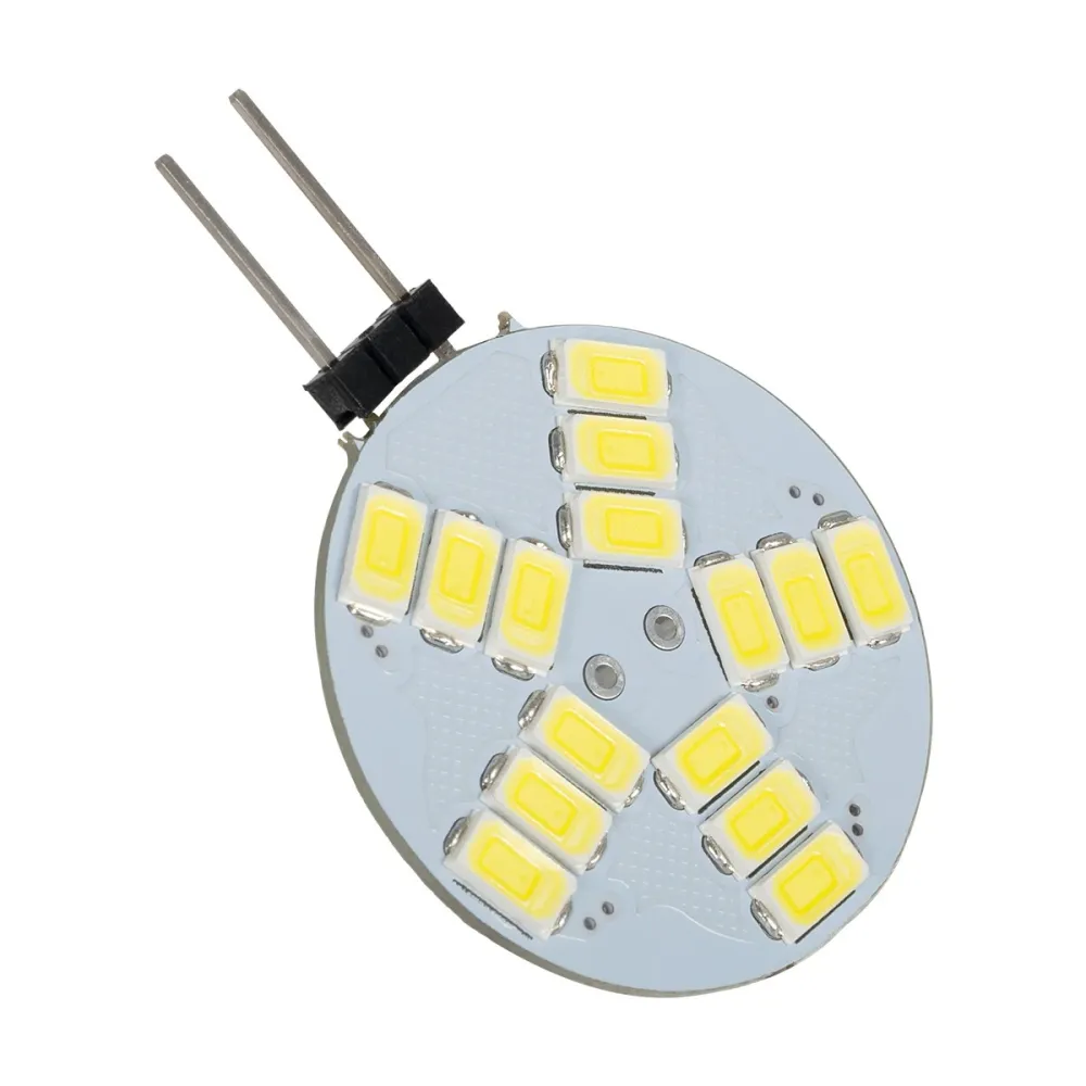 GLOBOSTAR® G4SIDE 76100 Λάμπα G4 LED 4.5W 450lm 120° DC 12-24V IP20 Ψυχρό Λευκό 6000K Dimmable - Sanan SMD Chip - Side Pin - Μ3 x Π3 x Υ0.5cm - 2 Χρόνια Εγγύηση