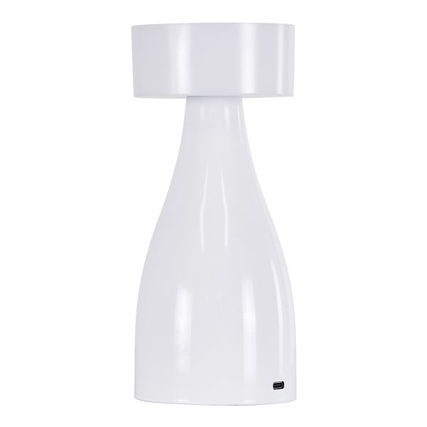 GloboStar® DOLLY 76466 Επιτραπέζιο Φωτιστικό Πορτατίφ LED 1.5W 105lm 120° DC 5V IP44 CCT Θερμό Λευκό 2700K - Φυσικό Λευκό 4500K - Ψυχρό Λευκό 6000K Dimmable Λευκό Πλαστικό - Μ9 x Π9 x Υ21cm - 2 Xρόνια Εγγύηση