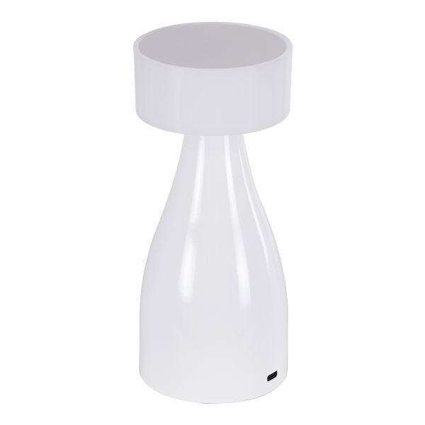 GloboStar® DOLLY 76466 Επιτραπέζιο Φωτιστικό Πορτατίφ LED 1.5W 105lm 120° DC 5V IP44 CCT Θερμό Λευκό 2700K - Φυσικό Λευκό 4500K - Ψυχρό Λευκό 6000K Dimmable Λευκό Πλαστικό - Μ9 x Π9 x Υ21cm - 2 Xρόνια Εγγύηση