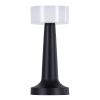 GloboStar® NANNA 76472 Επαναφορτιζόμενο Επιτραπέζιο Φωτιστικό Πορτατίφ LED 1.5W 105lm 120° DC 5V IP44 CCT Ultra Θερμό 1500K - Φυσικό Λευκό 4500K - Ψυχρό Λευκό 6000K Dimmable Μαύρο & Λευκό Πλαστικό - Μ9 x Π9 x Υ21cm - 2 Χρόνια Εγγύηση