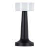GloboStar® NANNA 76472 Επαναφορτιζόμενο Επιτραπέζιο Φωτιστικό Πορτατίφ LED 1.5W 105lm 120° DC 5V IP44 CCT Ultra Θερμό 1500K - Φυσικό Λευκό 4500K - Ψυχρό Λευκό 6000K Dimmable Μαύρο & Λευκό Πλαστικό - Μ9 x Π9 x Υ21cm - 2 Χρόνια Εγγύηση