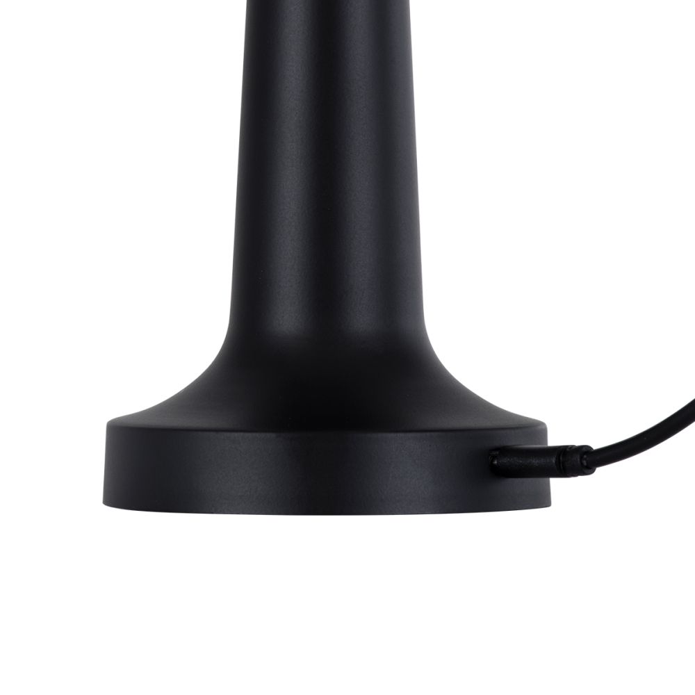 GloboStar® NANNA 76472 Επαναφορτιζόμενο Επιτραπέζιο Φωτιστικό Πορτατίφ LED 1.5W 105lm 120° DC 5V IP44 CCT Ultra Θερμό 1500K - Φυσικό Λευκό 4500K - Ψυχρό Λευκό 6000K Dimmable Μαύρο & Λευκό Πλαστικό - Μ9 x Π9 x Υ21cm - 2 Χρόνια Εγγύηση