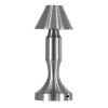 GloboStar® LUNNA 76478 Επαναφορτιζόμενο Επιτραπέζιο Φωτιστικό Πορτατίφ LED 1.5W 105lm 120° DC 5V IP44 CCT Ultra Θερμό 1500K - Φυσικό Λευκό 4500K - Ψυχρό Λευκό 6000K Dimmable Ασημί Πλαστικό - Μ9 x Π9 x Υ23cm - 2 Χρόνια Εγγύηση