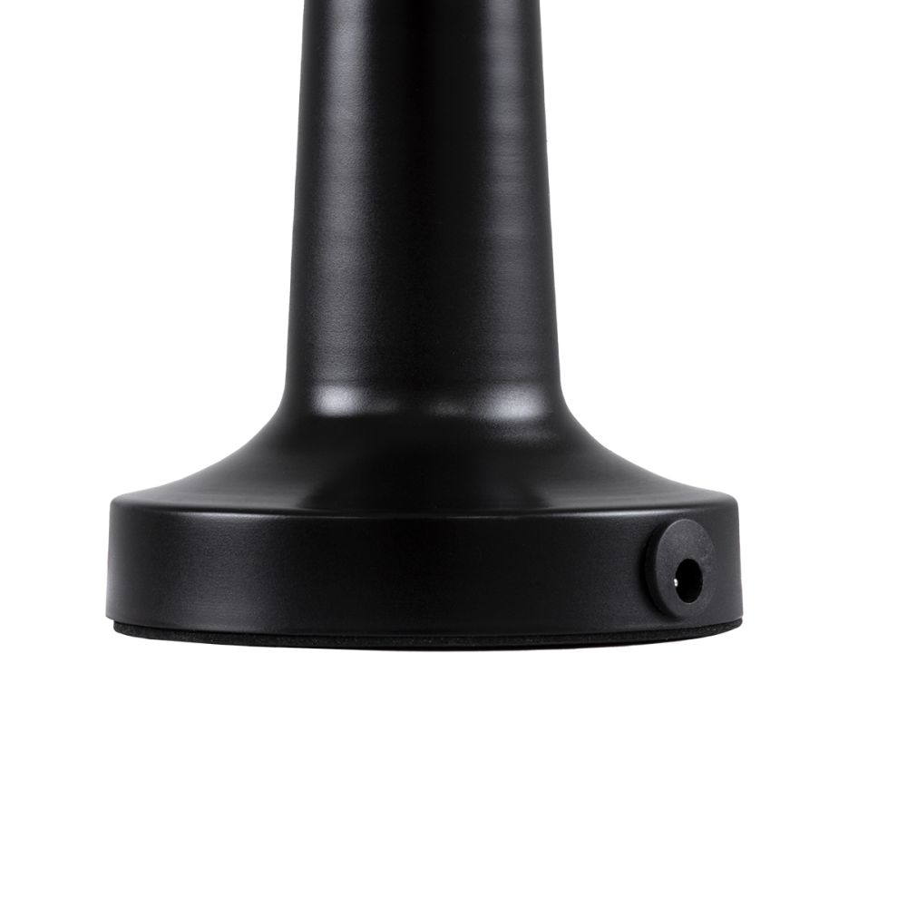 GloboStar® BELLA 76503 Επαναφορτιζόμενο Επιτραπέζιο Φωτιστικό Πορτατίφ LED 1.5W 105lm 120° DC 5V IP44 Θερμό Λευκό 2700K Dimmable Μαύρο Αλουμίνιο - Μ9 x Π9 x Υ21cm - 2 Xρόνια Εγγύηση