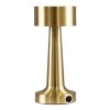 GloboStar® BELLA 76506 Επαναφορτιζόμενο Επιτραπέζιο Φωτιστικό Πορτατίφ LED 1.5W 105lm 120° DC 5V IP44 Θερμό Λευκό 2700K Dimmable Χρυσό Αλουμίνιο - Μ9 x Π9 x Υ21cm - 2 Xρόνια Εγγύηση