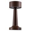 GloboStar® BELLA 76507 Επαναφορτιζόμενο Επιτραπέζιο Φωτιστικό Πορτατίφ LED 1.5W 105lm 120° DC 5V IP44 Θερμό Λευκό 2700K Dimmable Καφέ Αλουμίνιο - Μ9 x Π9 x Υ21cm - 2 Xρόνια Εγγύηση