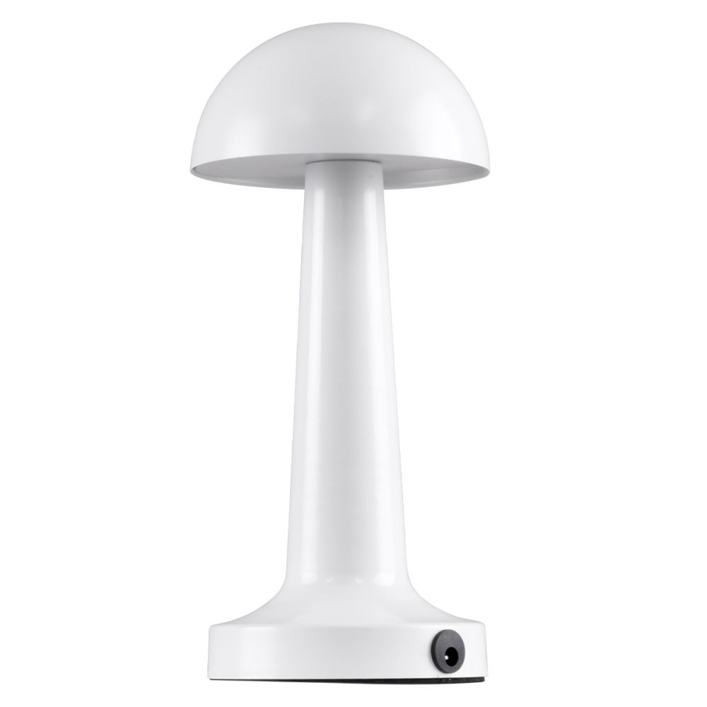 GloboStar® COCO 76508 Επαναφορτιζόμενο Επιτραπέζιο Φωτιστικό Πορτατίφ LED 1.5W 105lm 120° DC 5V IP44 Θερμό Λευκό 2700K Dimmable Λευκό Αλουμίνιο - Μ10 x Π10 x Υ22cm - 2 Xρόνια Εγγύηση