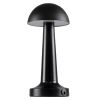 GloboStar® COCO 76509 Επαναφορτιζόμενο Επιτραπέζιο Φωτιστικό Πορτατίφ LED 1.5W 105lm 120° DC 5V IP44 Θερμό Λευκό 2700K Dimmable Μαύρο Αλουμίνιο - Μ10 x Π10 x Υ22cm - 2 Xρόνια Εγγύηση