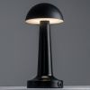GloboStar® COCO 76509 Επαναφορτιζόμενο Επιτραπέζιο Φωτιστικό Πορτατίφ LED 1.5W 105lm 120° DC 5V IP44 Θερμό Λευκό 2700K Dimmable Μαύρο Αλουμίνιο - Μ10 x Π10 x Υ22cm - 2 Xρόνια Εγγύηση