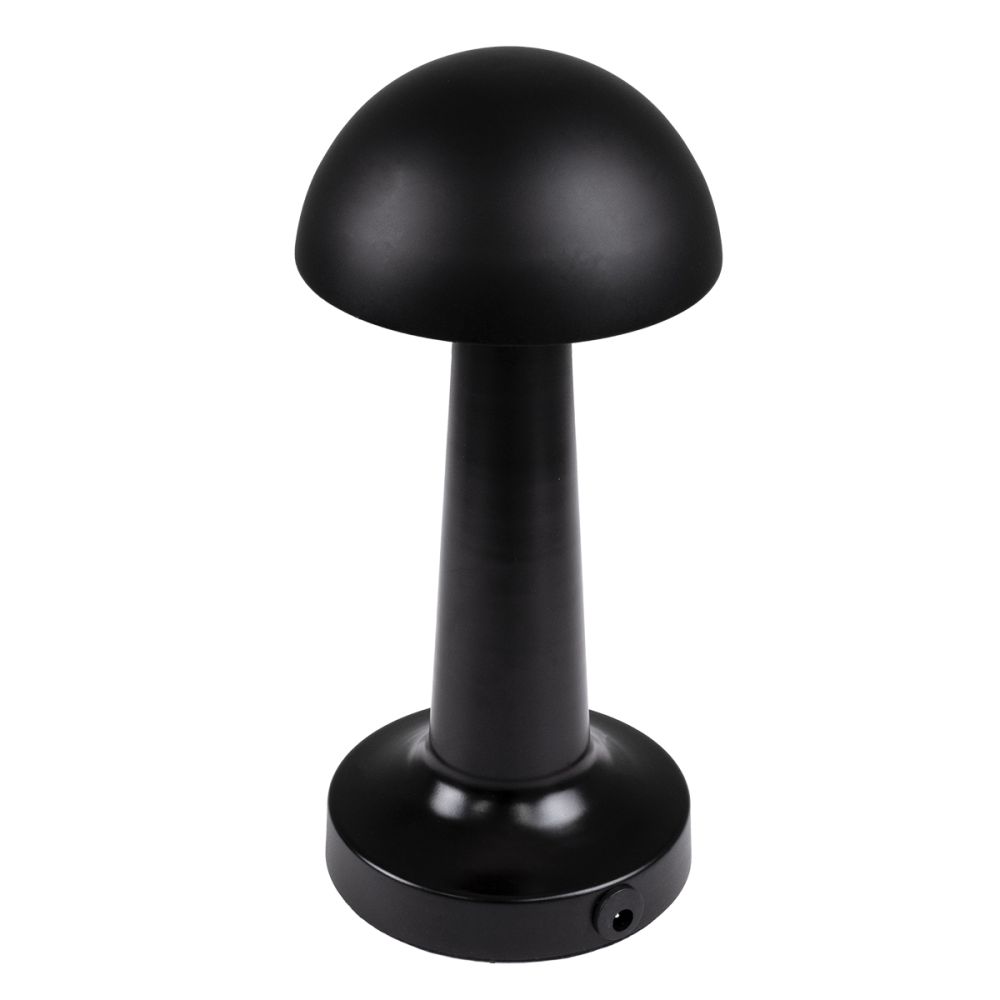 GloboStar® COCO 76509 Επαναφορτιζόμενο Επιτραπέζιο Φωτιστικό Πορτατίφ LED 1.5W 105lm 120° DC 5V IP44 Θερμό Λευκό 2700K Dimmable Μαύρο Αλουμίνιο - Μ10 x Π10 x Υ22cm - 2 Xρόνια Εγγύηση