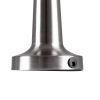 GloboStar® COCO 76510 Επαναφορτιζόμενο Επιτραπέζιο Φωτιστικό Πορτατίφ LED 1.5W 105lm 120° DC 5V IP44 Θερμό Λευκό 2700K Dimmable Ασημί Αλουμίνιο - Μ10 x Π10 x Υ22cm - 2 Xρόνια Εγγύηση