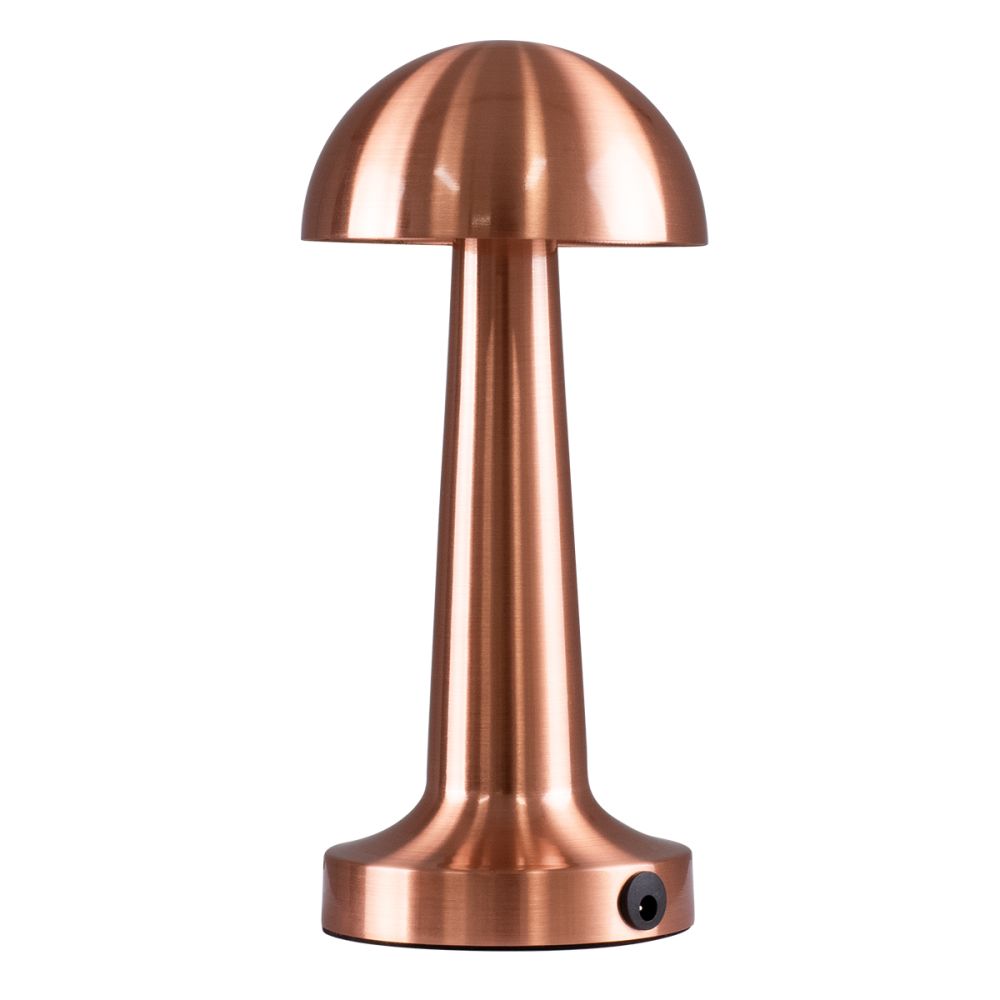 GloboStar® COCO 76511 Επαναφορτιζόμενο Επιτραπέζιο Φωτιστικό Πορτατίφ LED 1.5W 105lm 120° DC 5V IP44 Θερμό Λευκό 2700K Dimmable Χάλκινο Αλουμίνιο - Μ10 x Π10 x Υ22cm - 2 Xρόνια Εγγύηση