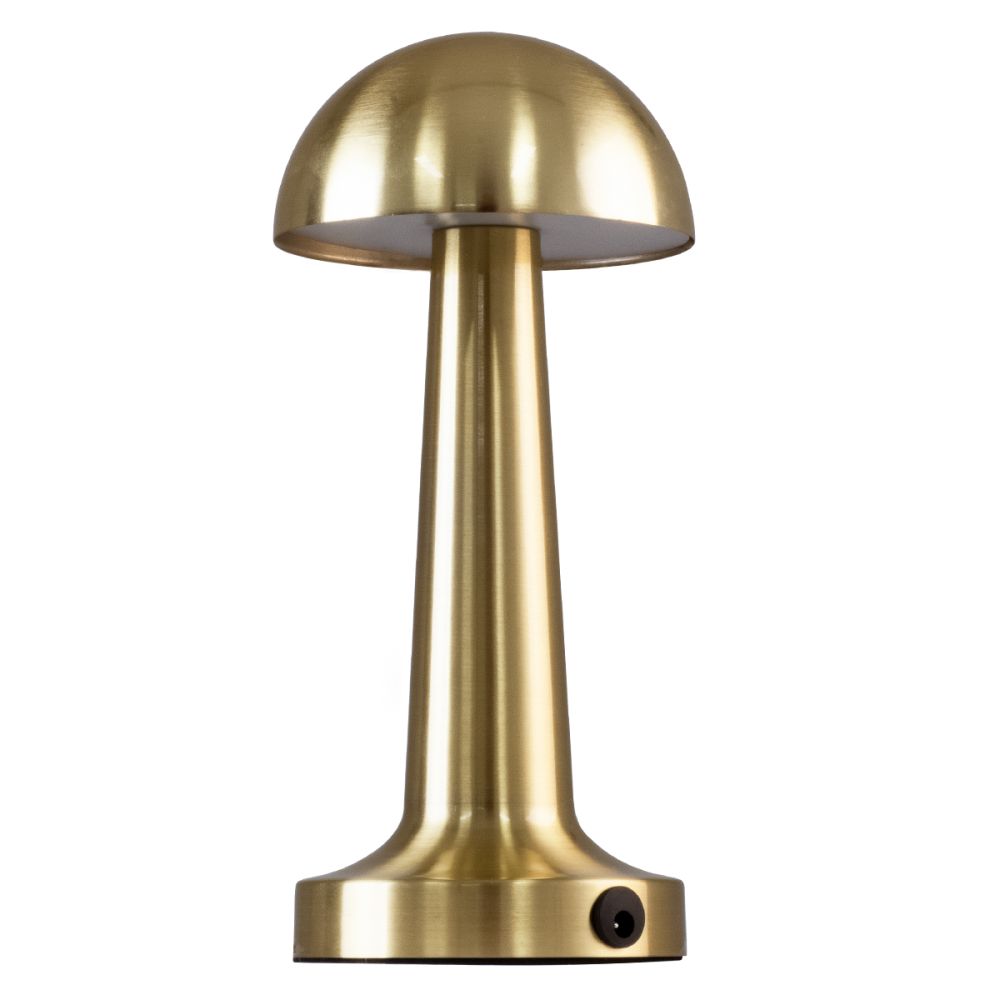 GloboStar® COCO 76512 Επαναφορτιζόμενο Επιτραπέζιο Φωτιστικό Πορτατίφ LED 1.5W 105lm 120° DC 5V IP44 Θερμό Λευκό 2700K Dimmable Χρυσό Αλουμίνιο - Μ10 x Π10 x Υ22cm - 2 Xρόνια Εγγύηση