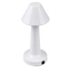 GloboStar® MOLLY 76514 Επαναφορτιζόμενο Επιτραπέζιο Φωτιστικό Πορτατίφ LED 1.5W 105lm 120° DC 5V IP44 Θερμό Λευκό 2700K Dimmable Λευκό Αλουμίνιο - Μ10 x Π10 x Υ23cm - 2 Xρόνια Εγγύηση