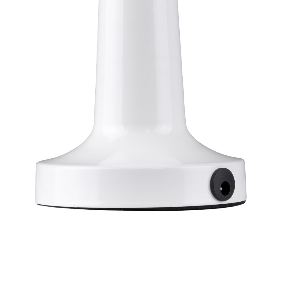 GloboStar® MOLLY 76514 Επαναφορτιζόμενο Επιτραπέζιο Φωτιστικό Πορτατίφ LED 1.5W 105lm 120° DC 5V IP44 Θερμό Λευκό 2700K Dimmable Λευκό Αλουμίνιο - Μ10 x Π10 x Υ23cm - 2 Xρόνια Εγγύηση