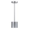 GloboStar® JOJO 76521 Επαναφορτιζόμενο Επιτραπέζιο Φωτιστικό Πορτατίφ LED 1.5W 105lm 120° DC 5V IP44 CCT Ultra Θερμό 1500K - Φυσικό Λευκό 4500K - Ψυχρό Λευκό 6000K Dimmable Ασημί Αλουμίνιο - Μ8 x Π8 x Υ34cm - 2 Χρόνια Εγγύηση