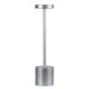 GloboStar® JOJO 76521 Επαναφορτιζόμενο Επιτραπέζιο Φωτιστικό Πορτατίφ LED 1.5W 105lm 120° DC 5V IP44 CCT Ultra Θερμό 1500K - Φυσικό Λευκό 4500K - Ψυχρό Λευκό 6000K Dimmable Ασημί Αλουμίνιο - Μ8 x Π8 x Υ34cm - 2 Χρόνια Εγγύηση
