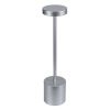 GloboStar® JOJO 76521 Επαναφορτιζόμενο Επιτραπέζιο Φωτιστικό Πορτατίφ LED 1.5W 105lm 120° DC 5V IP44 CCT Ultra Θερμό 1500K - Φυσικό Λευκό 4500K - Ψυχρό Λευκό 6000K Dimmable Ασημί Αλουμίνιο - Μ8 x Π8 x Υ34cm - 2 Χρόνια Εγγύηση