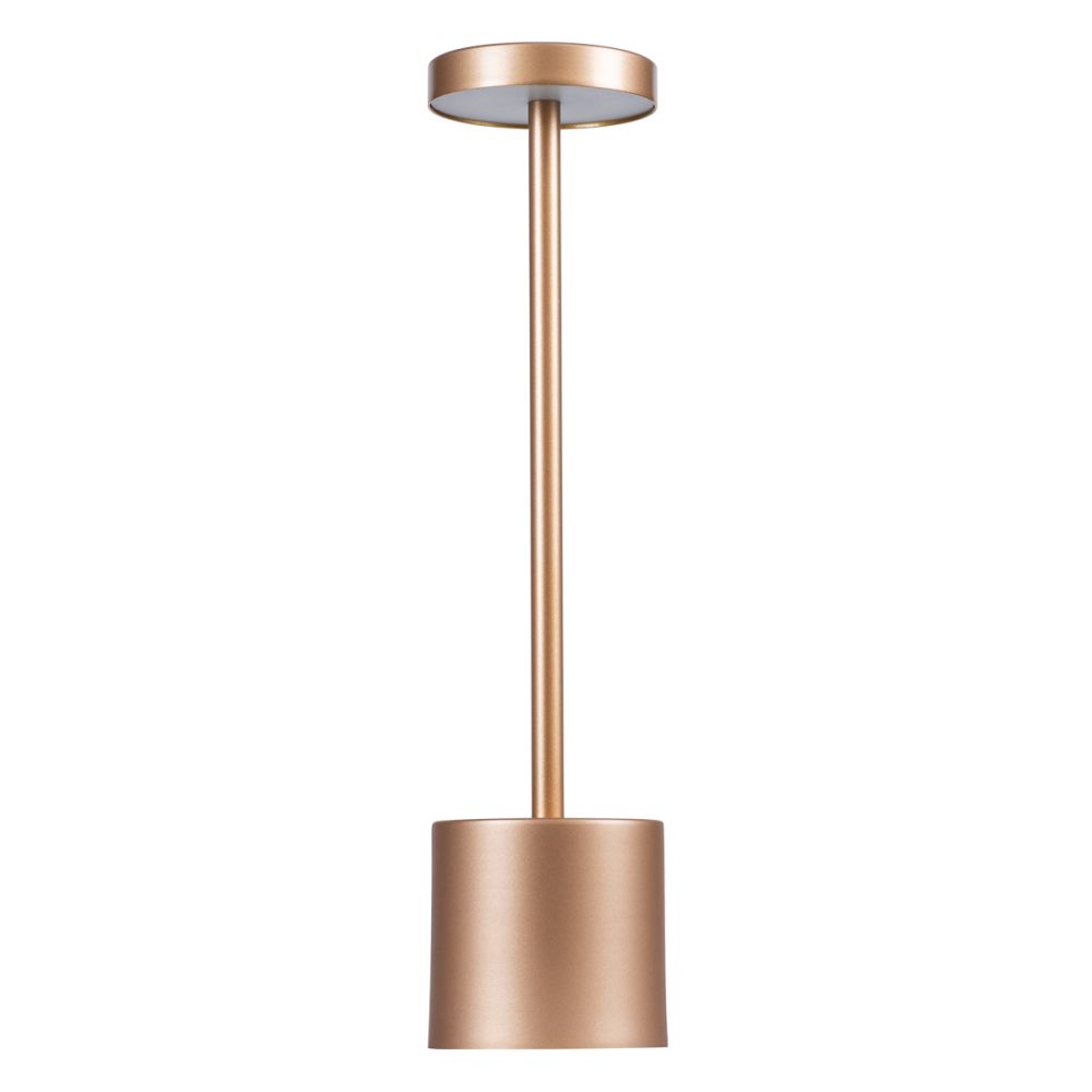 GloboStar® JOJO 76522 Επαναφορτιζόμενο Επιτραπέζιο Φωτιστικό Πορτατίφ LED 1.5W 105lm 120° DC 5V IP44 CCT Ultra Θερμό 1500K - Φυσικό Λευκό 4500K - Ψυχρό Λευκό 6000K Dimmable Χάλκινο Αλουμίνιο - Μ8 x Π8 x Υ34cm - 2 Χρόνια Εγγύηση