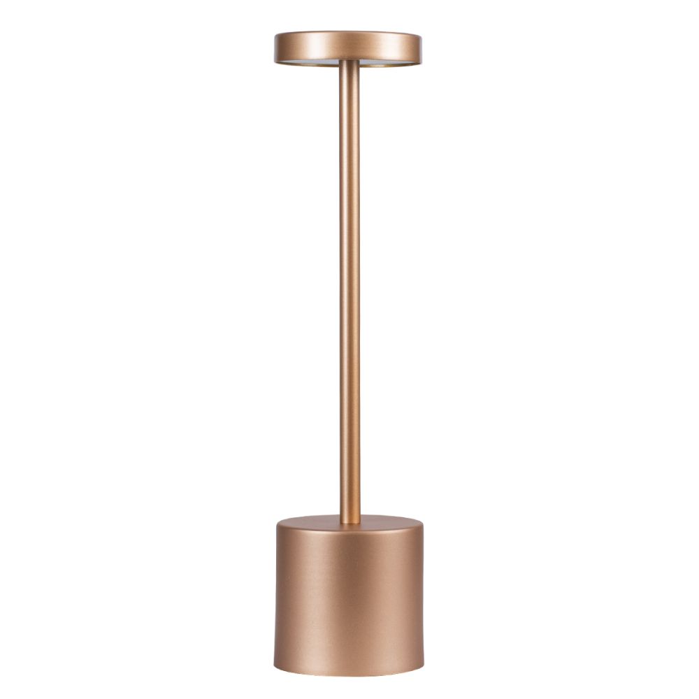 GloboStar® JOJO 76522 Επαναφορτιζόμενο Επιτραπέζιο Φωτιστικό Πορτατίφ LED 1.5W 105lm 120° DC 5V IP44 CCT Ultra Θερμό 1500K - Φυσικό Λευκό 4500K - Ψυχρό Λευκό 6000K Dimmable Χάλκινο Αλουμίνιο - Μ8 x Π8 x Υ34cm - 2 Χρόνια Εγγύηση