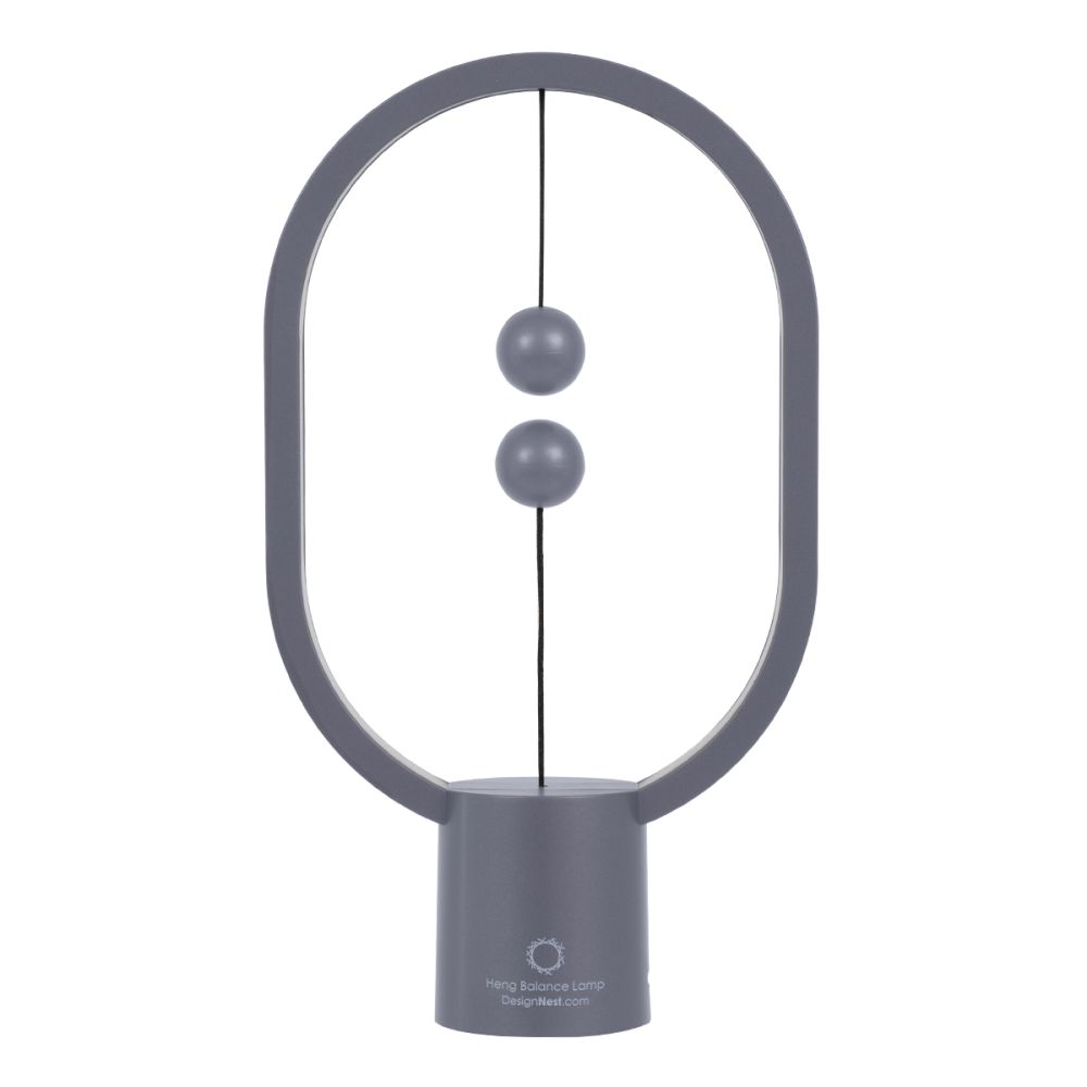 GloboStar® 76545 Επιτραπέζιο Φωτιστικό Πορτατίφ LED 15W 1500lm 360° DC 5V IP20 Θερμό Λευκό 2700K Γκρι & Λευκό Πλαστικό - Μ14 x Π5.5 x Υ24.8cm - 2 Xρόνια Εγγύηση