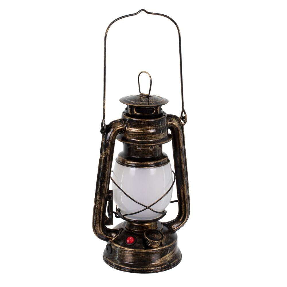 GLOBOSTAR® FIREWATCH 76547 Διακοσμητικό Φαναράκι LED 10W 500lm 360° Επαναφορτιζόμενο DC 5V με Μπαταρίες 2x18650 IP20 Ultra Θερμό Λευκό 1800K - Μ15 x Π11.5 x Υ23.5cm - 2 Χρόνια Εγγύηση