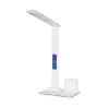 GLOBOSTAR® ZENTIME 76554 Μοντέρνο Επιτραπέζιο Φωτιστικό Γραφείου με Ασύρματη Φόρτιση 15W 3A & Ψηφιακό Ρολόι LED 3.5W 350lm 120° DC 5V με USB-C IP20 Ρυθμιζόμενο Λευκό CCT με Αφή 2700K/4500K/6000K Dimmable - Sanan SMD Chip - Μαύρο - Μ19.5 x Π14.5 x Υ38.