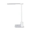 GLOBOSTAR® ZENTIME 76554 Μοντέρνο Επιτραπέζιο Φωτιστικό Γραφείου με Ασύρματη Φόρτιση 15W 3A & Ψηφιακό Ρολόι LED 3.5W 350lm 120° DC 5V με USB-C IP20 Ρυθμιζόμενο Λευκό CCT με Αφή 2700K/4500K/6000K Dimmable - Sanan SMD Chip - Μαύρο - Μ19.5 x Π14.5 x Υ38.