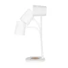 GLOBOSTAR® LUCORA 76555 Μοντέρνο Επιτραπέζιο Φωτιστικό Γραφείου με Ασύρματη Φόρτιση 10W 2A & 4W Bluetooth Ηχείο LED 3W 300lm 120° DC 5V με USB-C IP20 Ρυθμιζόμενο Λευκό CCT με Αφή 2700K/4500K/6000K Dimmable - Sanan SMD Chip - Λευκό - Μ12 x Π12 x Υ32cm 