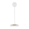 GLOBOSTAR® LUCORA 76555 Μοντέρνο Επιτραπέζιο Φωτιστικό Γραφείου με Ασύρματη Φόρτιση 10W 2A & 4W Bluetooth Ηχείο LED 3W 300lm 120° DC 5V με USB-C IP20 Ρυθμιζόμενο Λευκό CCT με Αφή 2700K/4500K/6000K Dimmable - Sanan SMD Chip - Λευκό - Μ12 x Π12 x Υ32cm 